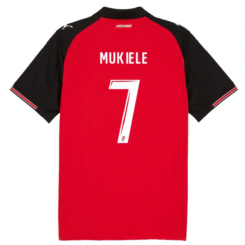Danxen Mujer Camiseta Nordan Mukiele #7 Rojo Negro 1ª Equipación 2025/26 La Camisa México