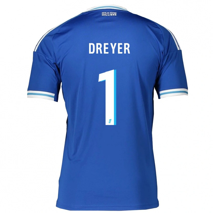 Danxen Mujer Camiseta Matthieu Dreyer #1 Azul Blanco 1ª Equipación 2025/26 La Camisa México