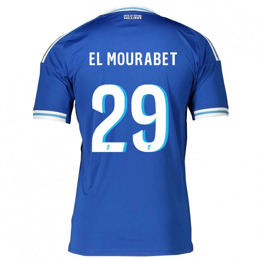 Danxen Mujer Camiseta Samir El Mourabet #29 Azul Blanco 1ª Equipación 2025/26 La Camisa México