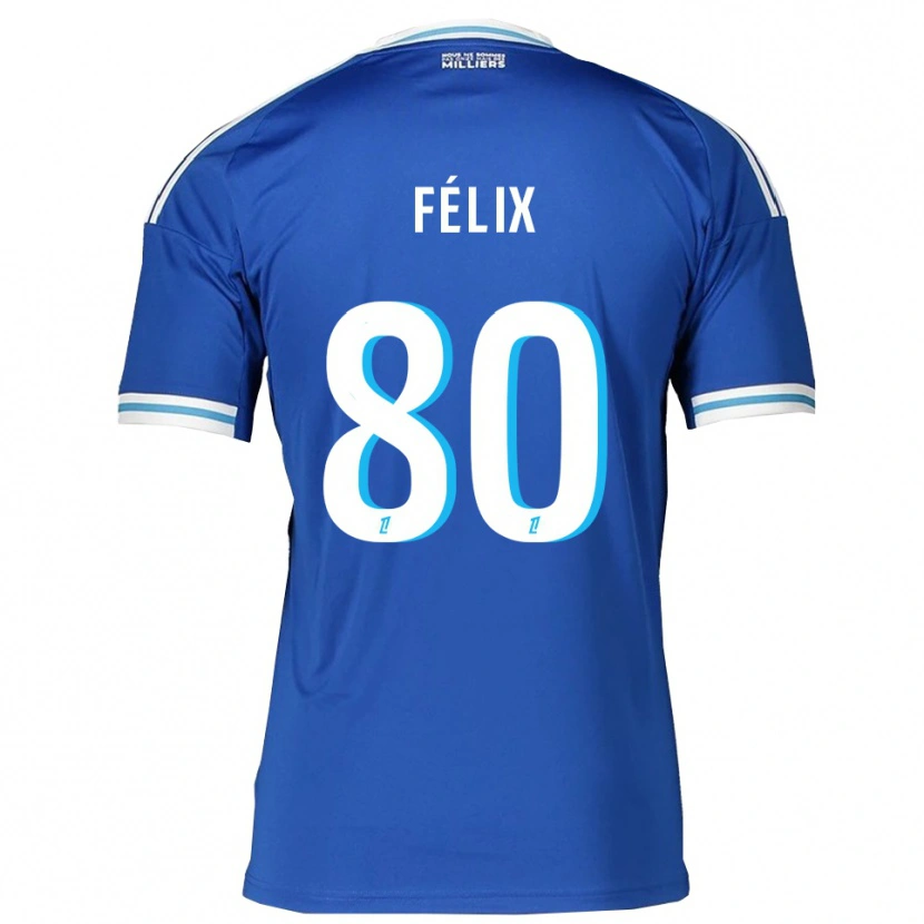 Danxen Mujer Camiseta Félix Lemaréchal #80 Azul Blanco 1ª Equipación 2025/26 La Camisa México