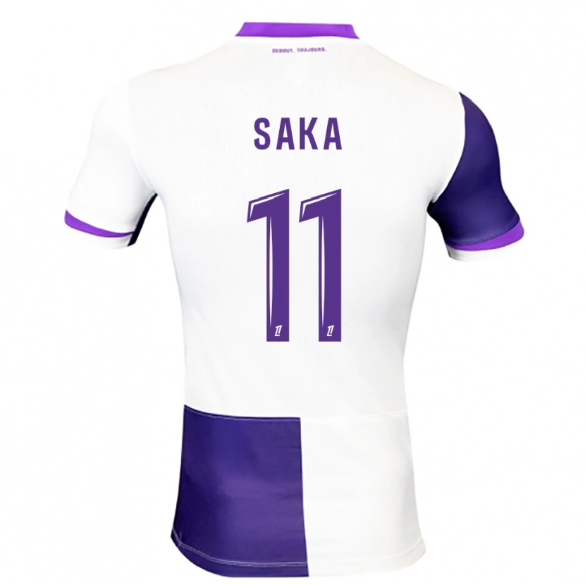 Danxen Mujer Camiseta Mathis Saka #11 Morado Blanco 1ª Equipación 2025/26 La Camisa México