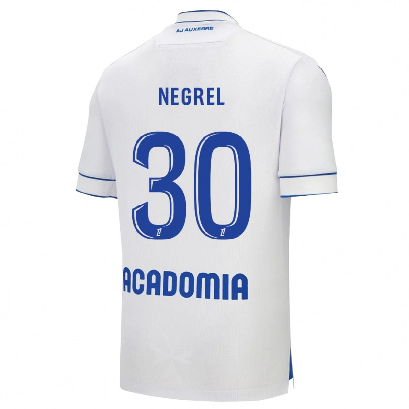 Danxen Mujer Camiseta Tom Negrel #30 Blanco Azul 1ª Equipación 2025/26 La Camisa México