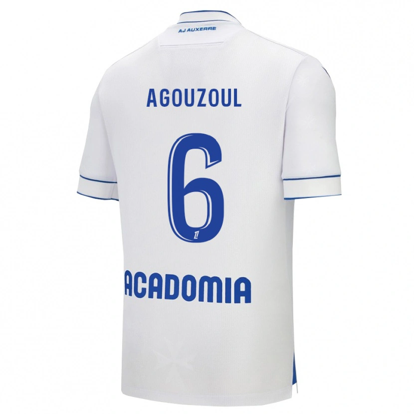 Danxen Mujer Camiseta Saad Agouzoul #6 Blanco Azul 1ª Equipación 2025/26 La Camisa México