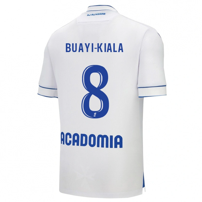Danxen Mujer Camiseta Nathan Buayi-Kiala #8 Blanco Azul 1ª Equipación 2025/26 La Camisa México