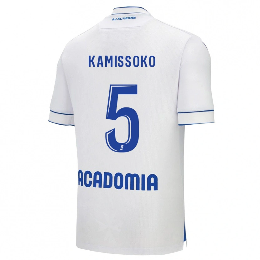 Danxen Mujer Camiseta Idriss Kamissoko #5 Blanco Azul 1ª Equipación 2025/26 La Camisa México