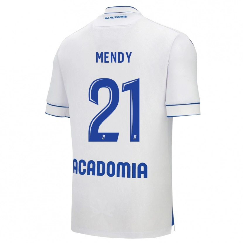 Danxen Mujer Camiseta Tony Mendy #21 Blanco Azul 1ª Equipación 2025/26 La Camisa México