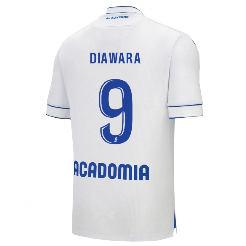 Danxen Mujer Camiseta Tidiane Diawara #9 Blanco Azul 1ª Equipación 2025/26 La Camisa México