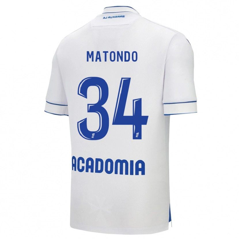Danxen Mujer Camiseta Rudy Matondo #34 Blanco Azul 1ª Equipación 2025/26 La Camisa México