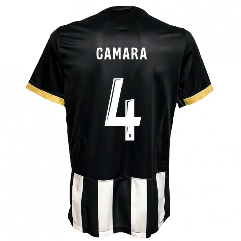 Danxen Mujer Camiseta Ousmane Camara #4 Negro Blanco 1ª Equipación 2025/26 La Camisa México