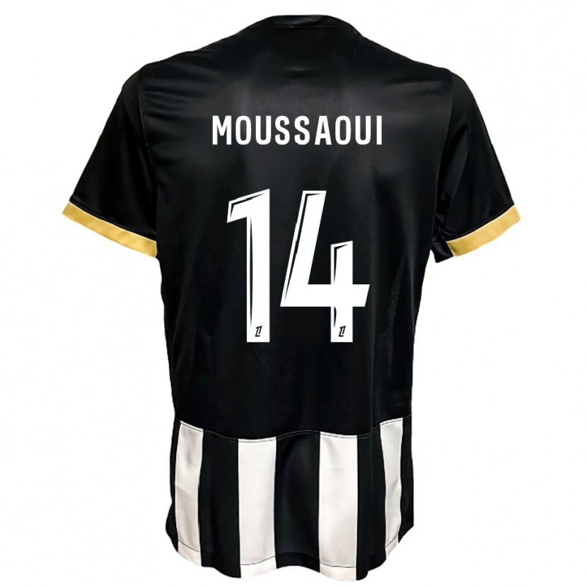 Danxen Mujer Camiseta Amine Moussaoui #14 Negro Blanco 1ª Equipación 2025/26 La Camisa México
