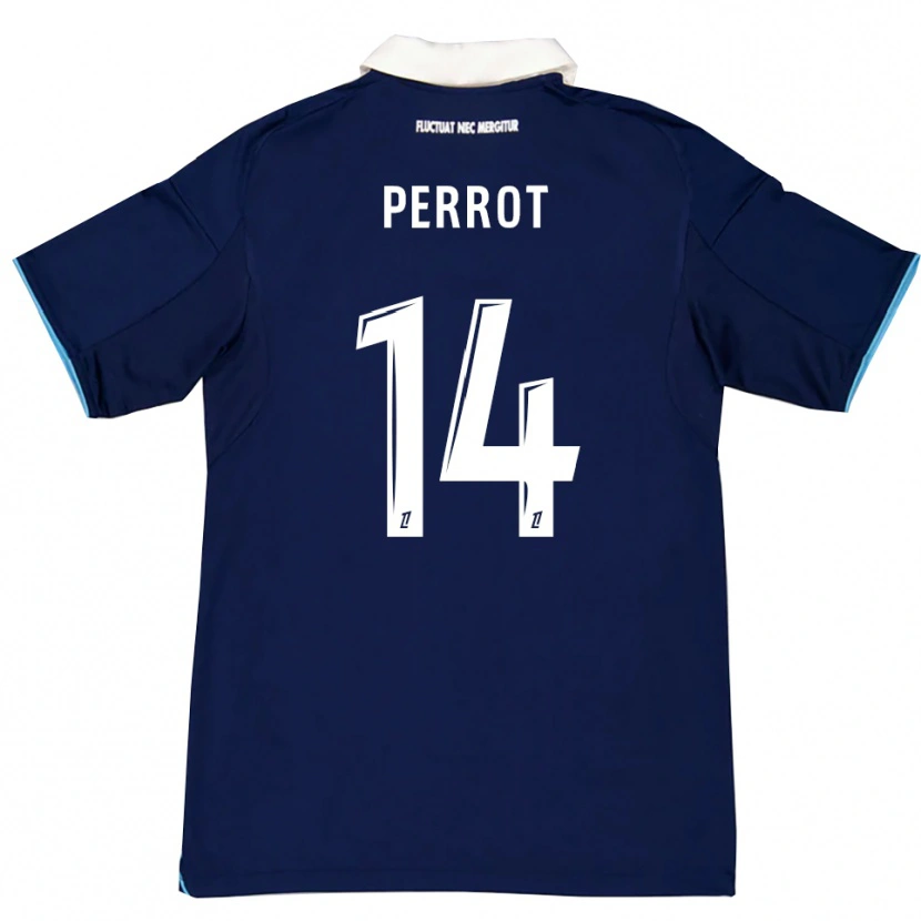 Danxen Mujer Camiseta Mattéo Perrot #14 Azul Oscuro Blanco 1ª Equipación 2025/26 La Camisa México