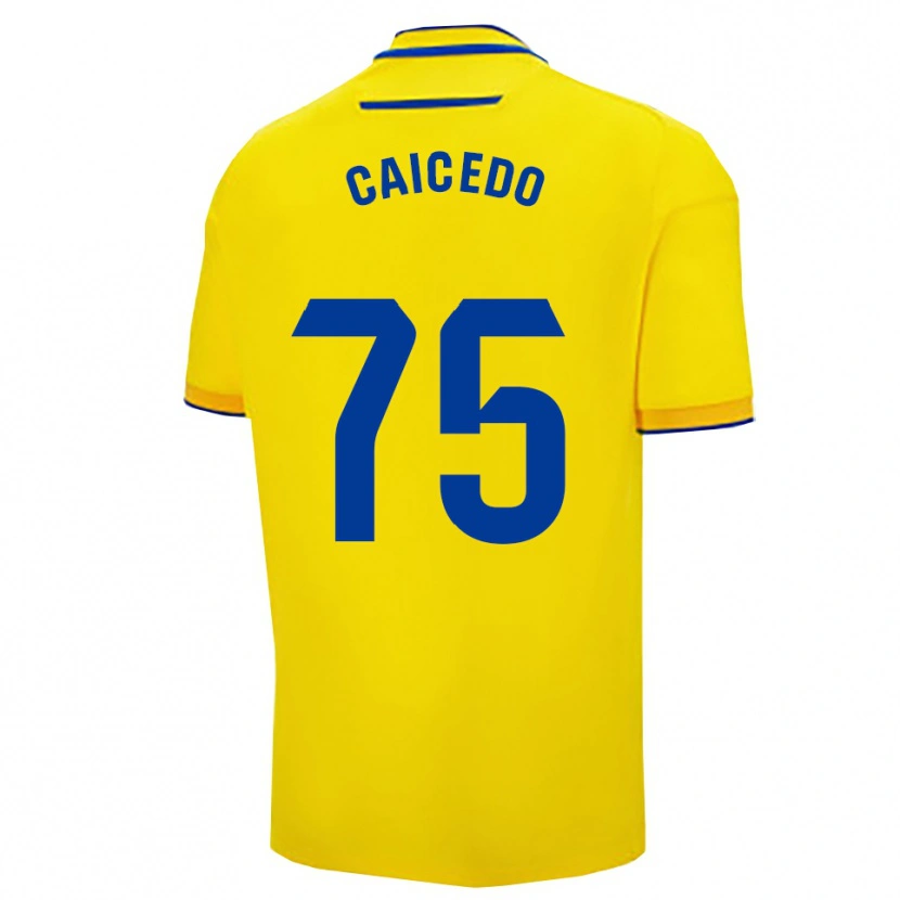 Danxen Mujer Camiseta Alfred Caicedo #75 Amarillo Marino 1ª Equipación 2025/26 La Camisa México