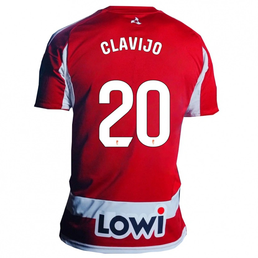 Danxen Mujer Camiseta Dani Clavijo #20 Rojo Blanco 1ª Equipación 2025/26 La Camisa México