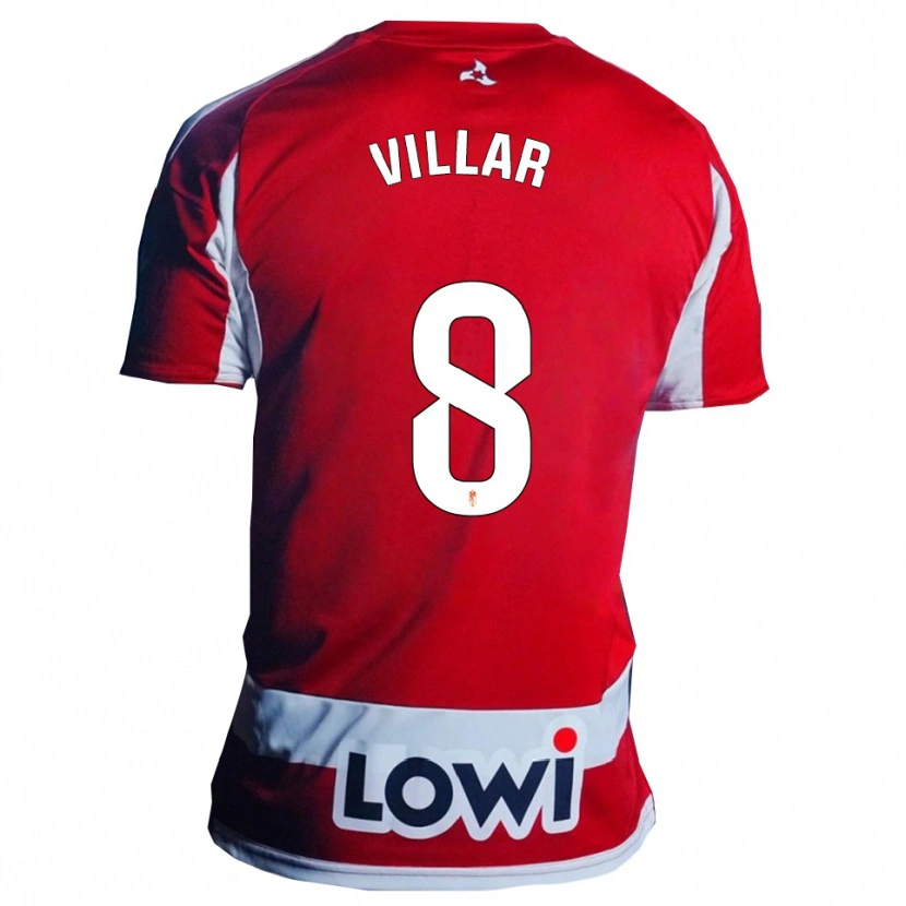 Danxen Mujer Camiseta Gonzalo Villar #8 Rojo Blanco 1ª Equipación 2025/26 La Camisa México