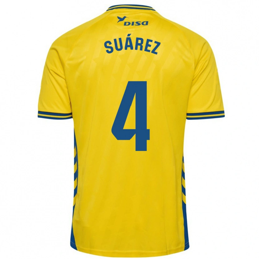 Danxen Mujer Camiseta Álex Suárez #4 Amarillo Azul 1ª Equipación 2025/26 La Camisa México