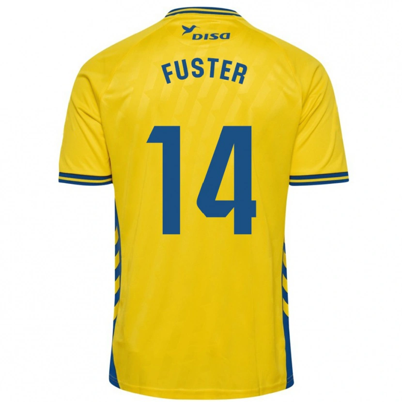 Danxen Mujer Camiseta Manu Fuster #14 Amarillo Azul 1ª Equipación 2025/26 La Camisa México