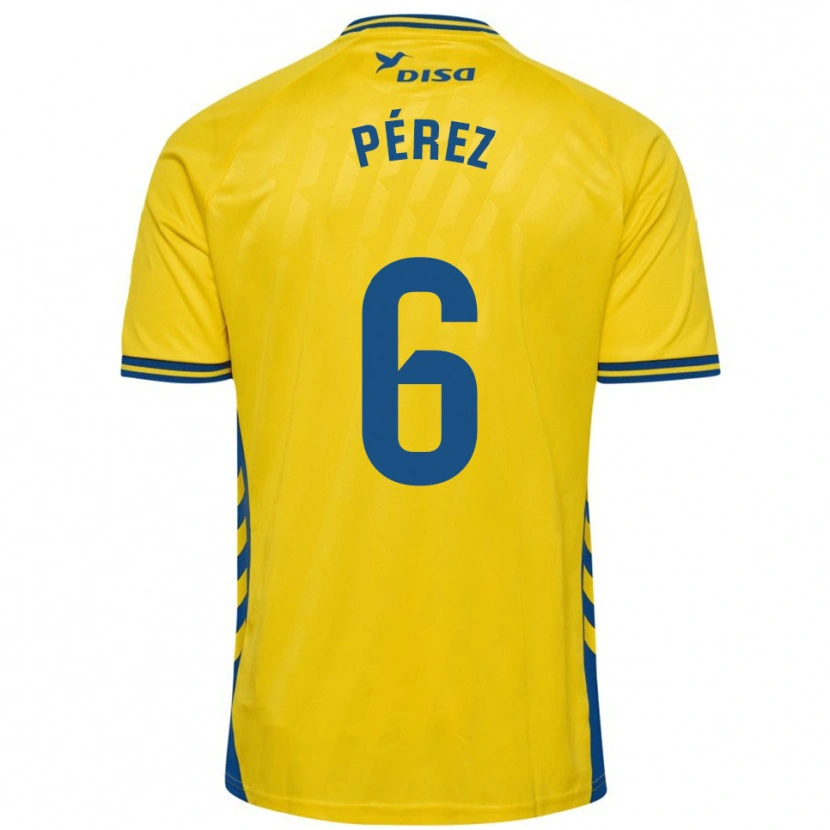 Danxen Mujer Camiseta Yoni Pérez #6 Amarillo Azul 1ª Equipación 2025/26 La Camisa México