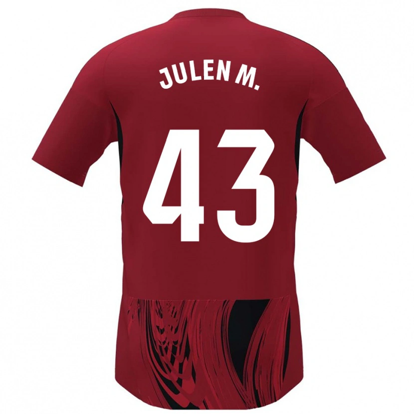 Danxen Mujer Camiseta Julen Martínez #43 Rojo Negro 1ª Equipación 2025/26 La Camisa México