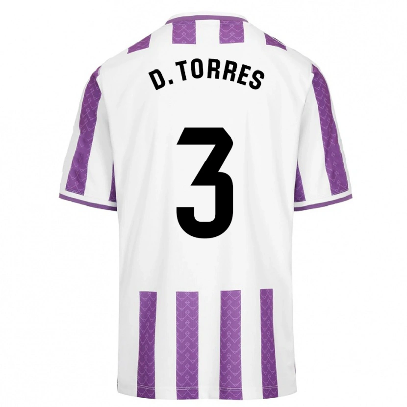 Danxen Mujer Camiseta David Torres #3 Morado Blanco 1ª Equipación 2025/26 La Camisa México