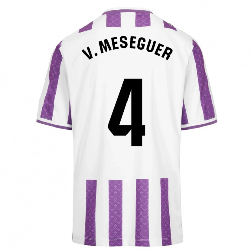 Danxen Mujer Camiseta Víctor Meseguer #4 Morado Blanco 1ª Equipación 2025/26 La Camisa México