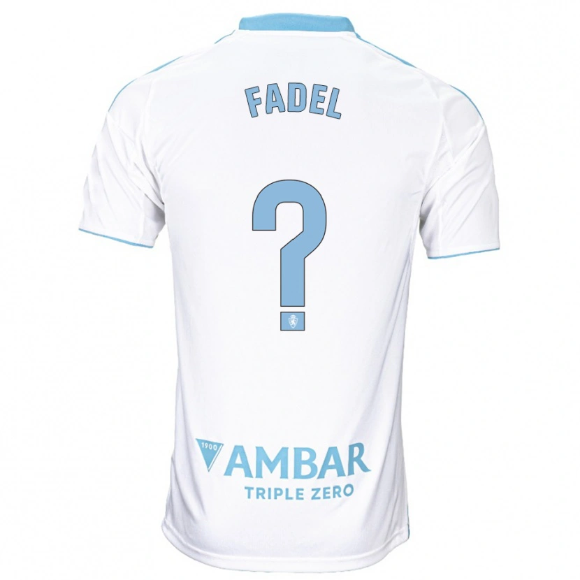 Danxen Mujer Camiseta Ismael Fadel #0 Blanco Celeste 1ª Equipación 2025/26 La Camisa México