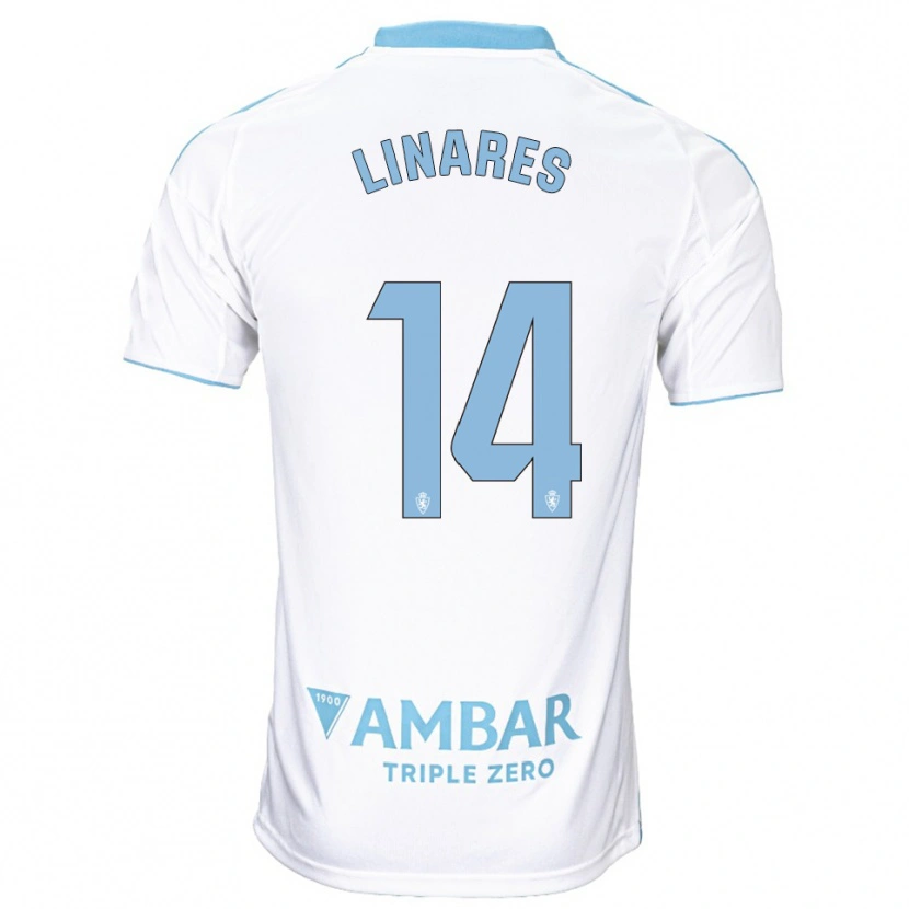 Danxen Mujer Camiseta Ángel Linares #14 Blanco Celeste 1ª Equipación 2025/26 La Camisa México