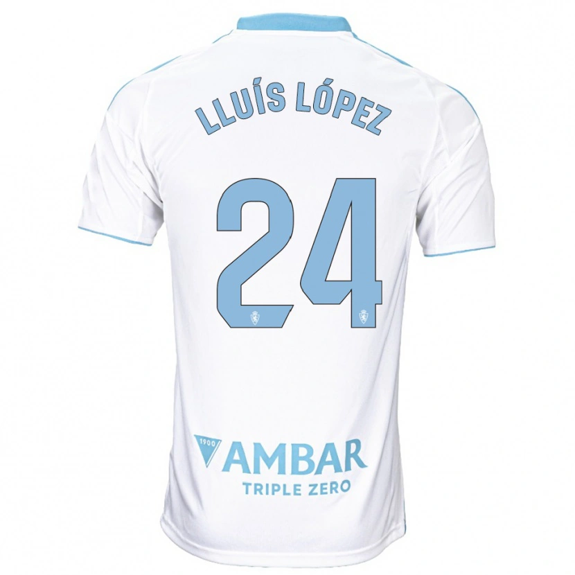 Danxen Mujer Camiseta Lluís López #24 Blanco Celeste 1ª Equipación 2025/26 La Camisa México