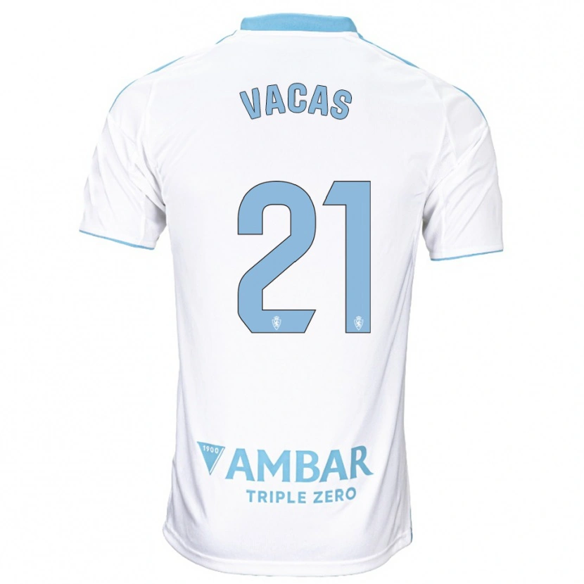 Danxen Mujer Camiseta Óscar Vacas #21 Blanco Celeste 1ª Equipación 2025/26 La Camisa México