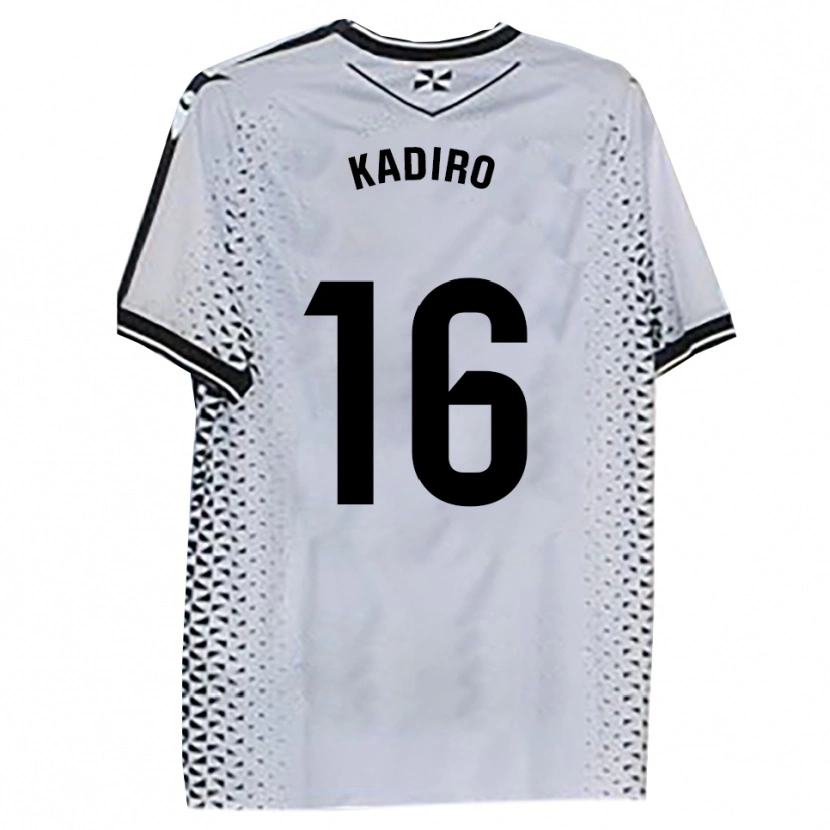 Danxen Mujer Camiseta Mohamed Kadiro #16 Blanco Negro 1ª Equipación 2025/26 La Camisa México