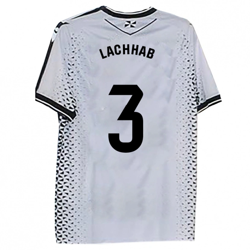 Danxen Mujer Camiseta Youness Lachhab #3 Blanco Negro 1ª Equipación 2025/26 La Camisa México