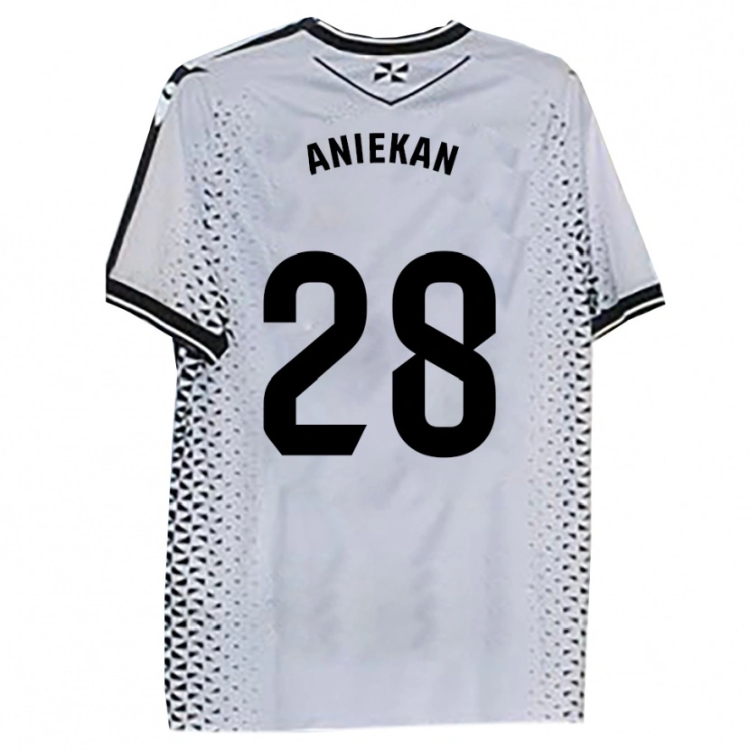 Danxen Mujer Camiseta Bless Aniekan #28 Blanco Negro 1ª Equipación 2025/26 La Camisa México