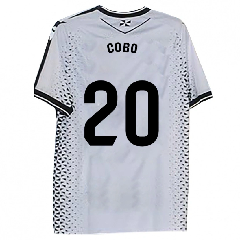 Danxen Mujer Camiseta David Cobo #20 Blanco Negro 1ª Equipación 2025/26 La Camisa México