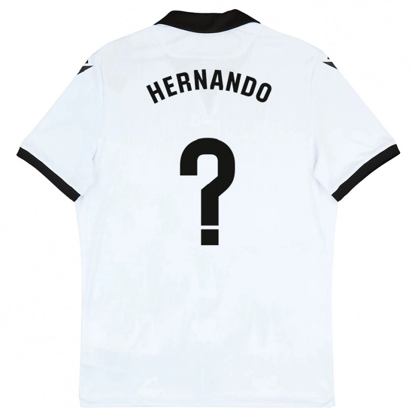 Danxen Mujer Camiseta Marcos Hernando #0 Blanco Negro 1ª Equipación 2025/26 La Camisa México