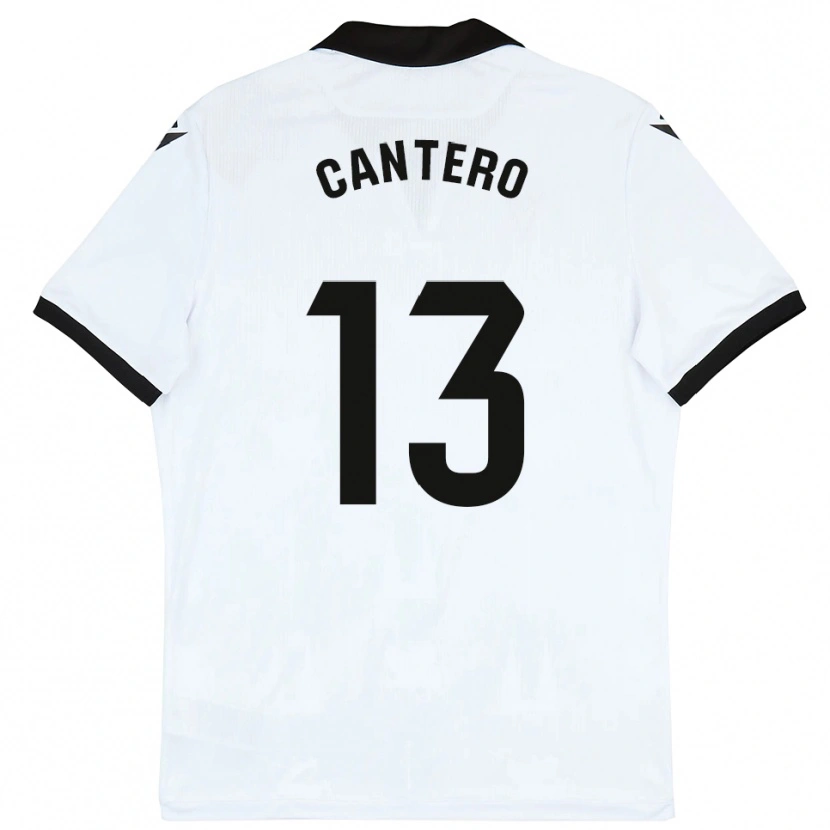 Danxen Mujer Camiseta Ander Cantero #13 Blanco Negro 1ª Equipación 2025/26 La Camisa México