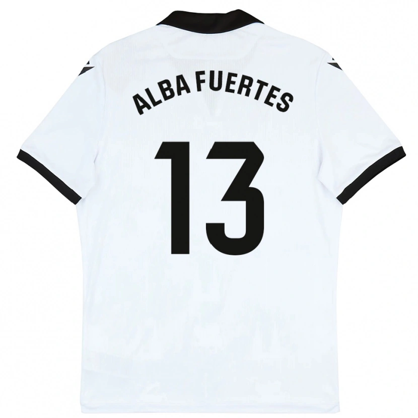 Danxen Mujer Camiseta Alba Fuertes #13 Blanco Negro 1ª Equipación 2025/26 La Camisa México