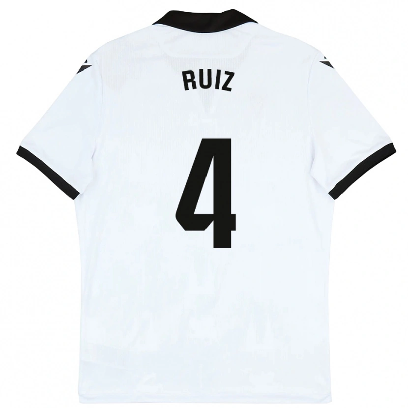 Danxen Mujer Camiseta Dani Ruiz #4 Blanco Negro 1ª Equipación 2025/26 La Camisa México