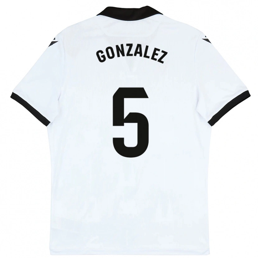 Danxen Mujer Camiseta Sergio González #5 Blanco Negro 1ª Equipación 2025/26 La Camisa México