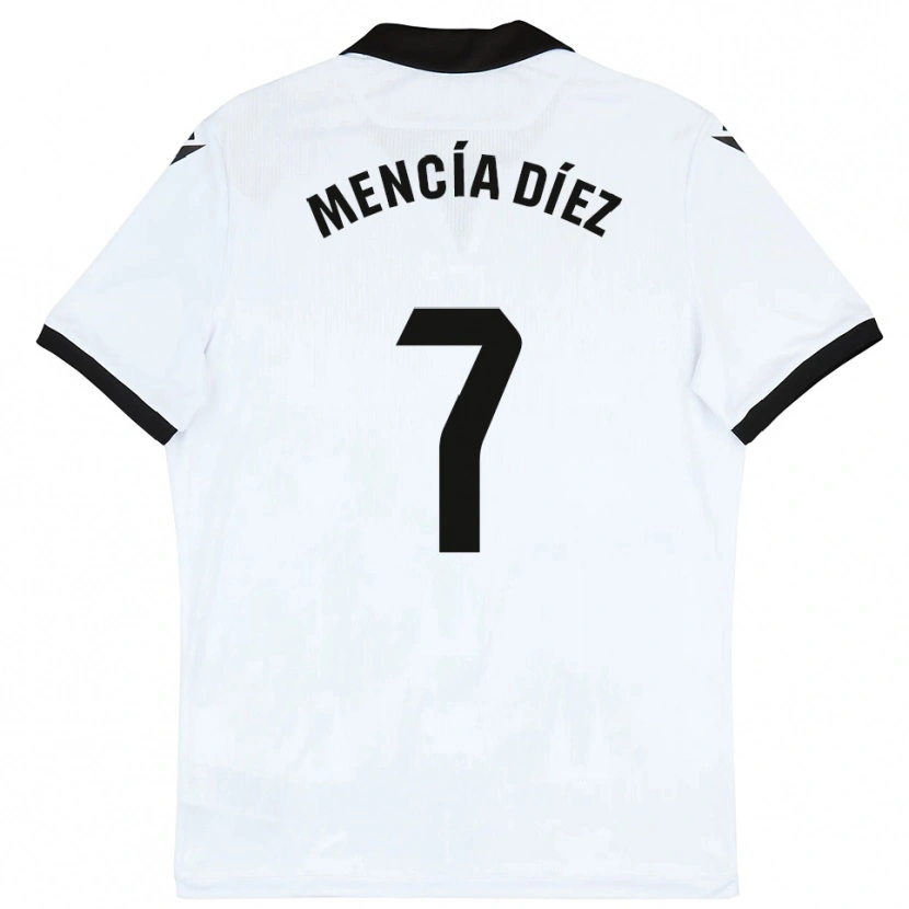 Danxen Mujer Camiseta Mencía Díez #7 Blanco Negro 1ª Equipación 2025/26 La Camisa México