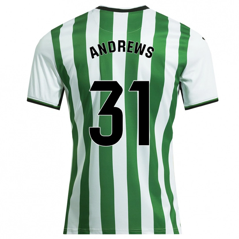 Danxen Mujer Camiseta George Andrews #31 Blanco Verde 1ª Equipación 2025/26 La Camisa México