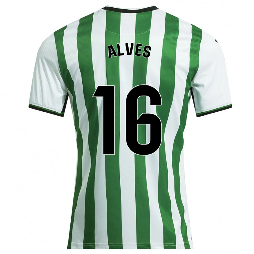 Danxen Mujer Camiseta Rubén Alves #16 Blanco Verde 1ª Equipación 2025/26 La Camisa México