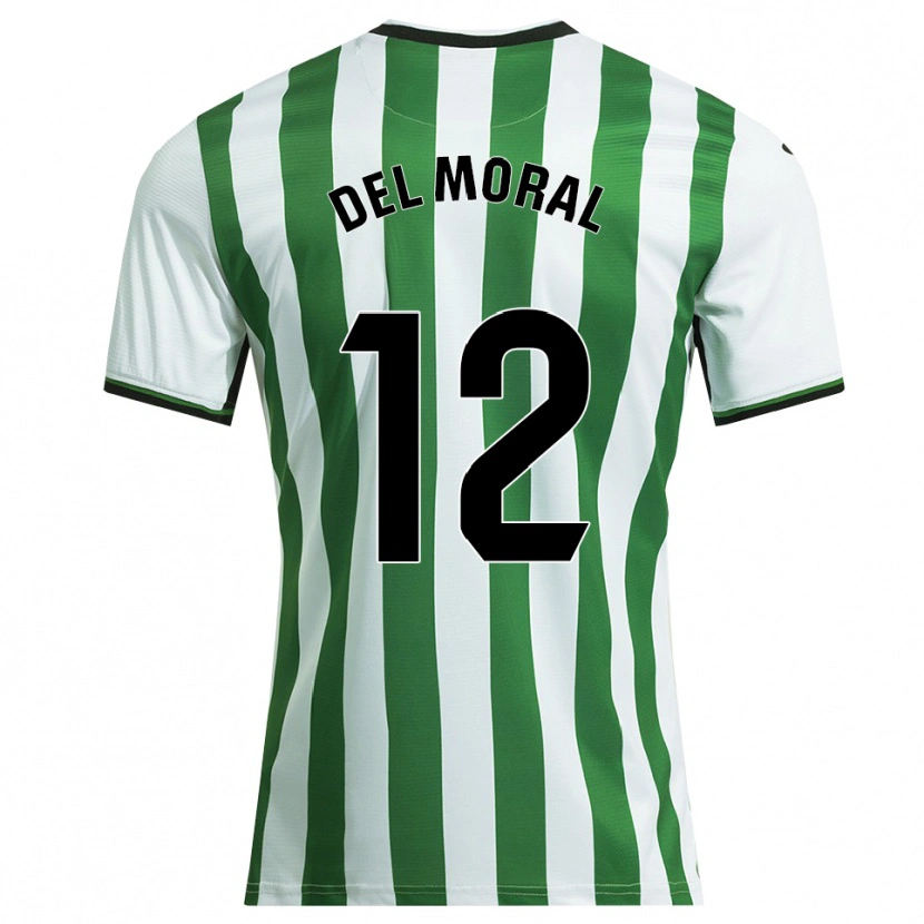 Danxen Mujer Camiseta Alberto Del Moral #12 Blanco Verde 1ª Equipación 2025/26 La Camisa México