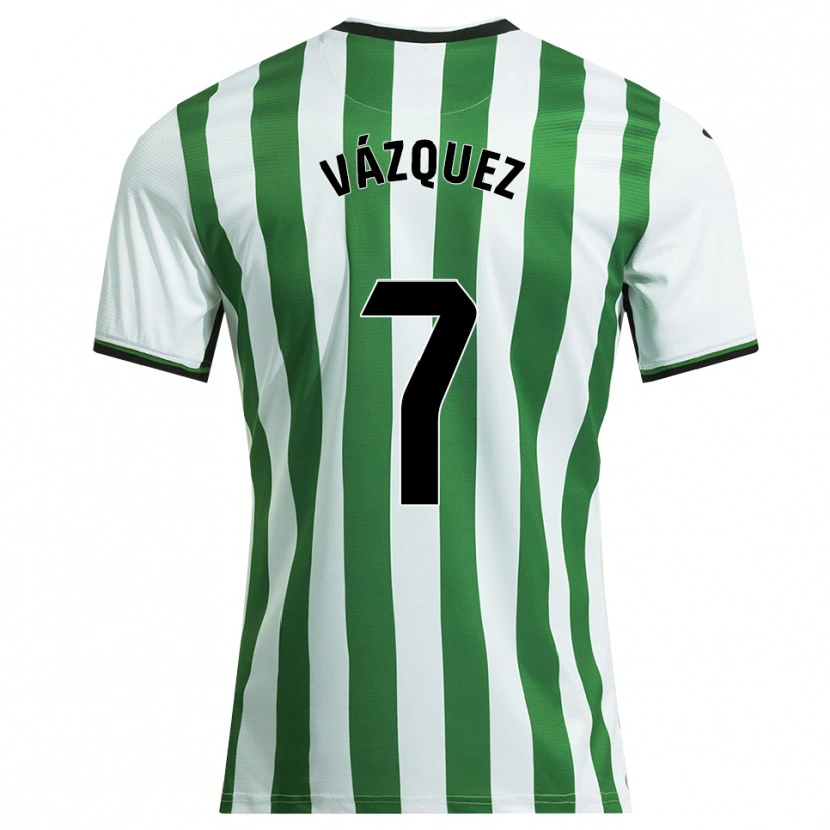 Danxen Mujer Camiseta Álvaro Vázquez #7 Blanco Verde 1ª Equipación 2025/26 La Camisa México