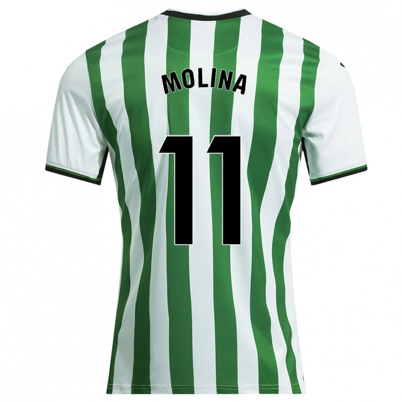 Danxen Mujer Camiseta Antonio Molina #11 Blanco Verde 1ª Equipación 2025/26 La Camisa México