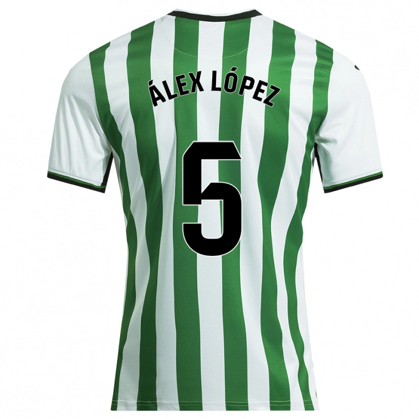 Danxen Mujer Camiseta Álex López #5 Blanco Verde 1ª Equipación 2025/26 La Camisa México