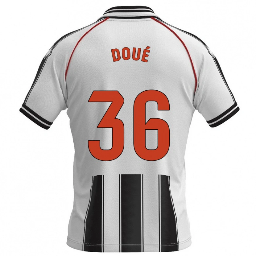 Danxen Mujer Camiseta Marc-Olivier Doué #36 Blanco Negro 1ª Equipación 2025/26 La Camisa México