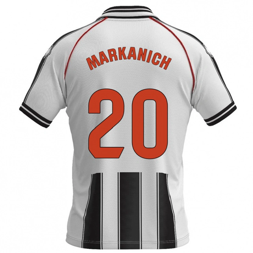 Danxen Mujer Camiseta Nick Markanich #20 Blanco Negro 1ª Equipación 2025/26 La Camisa México