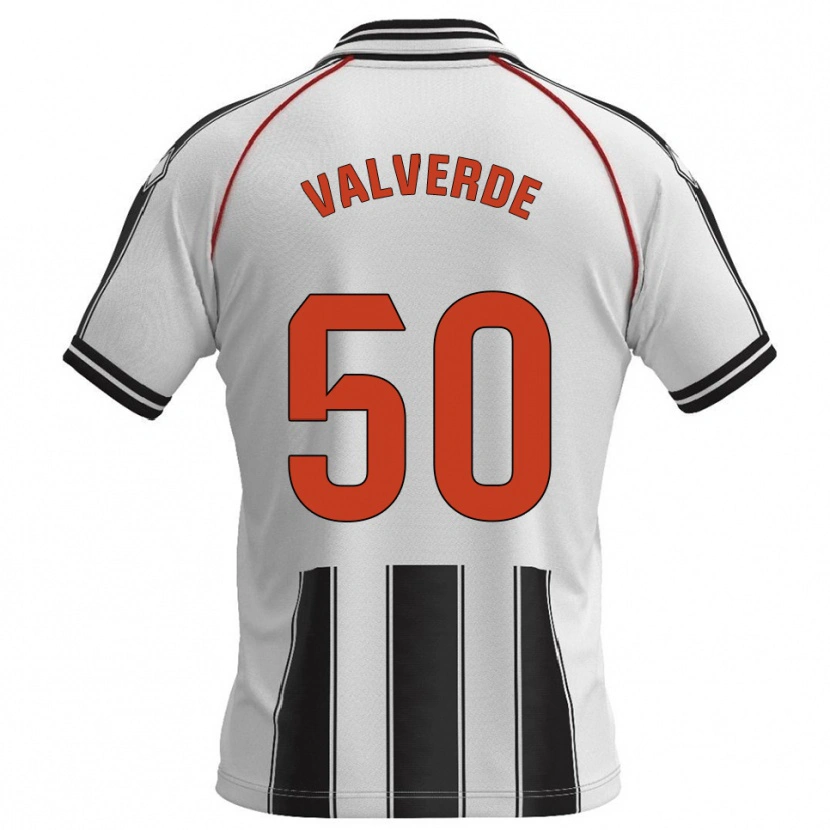 Danxen Mujer Camiseta Jorge Valverde #50 Blanco Negro 1ª Equipación 2025/26 La Camisa México