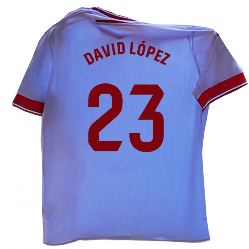 Danxen Mujer Camiseta David López #23 Blanco Rojo 1ª Equipación 2025/26 La Camisa México