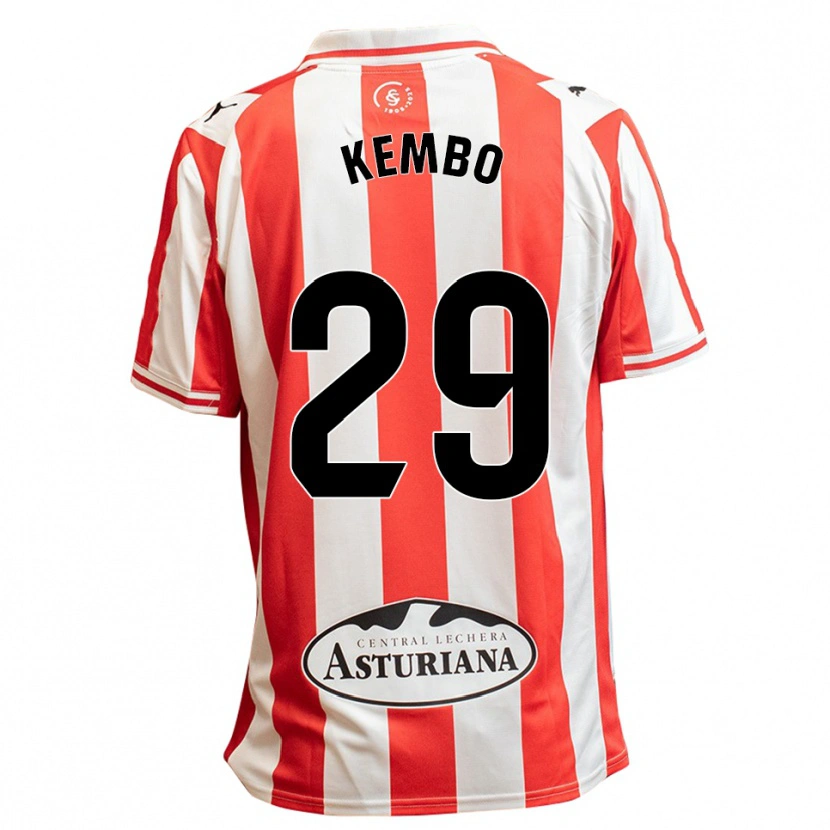 Danxen Mujer Camiseta Yann Kembo #29 Blanco Rojo 1ª Equipación 2025/26 La Camisa México