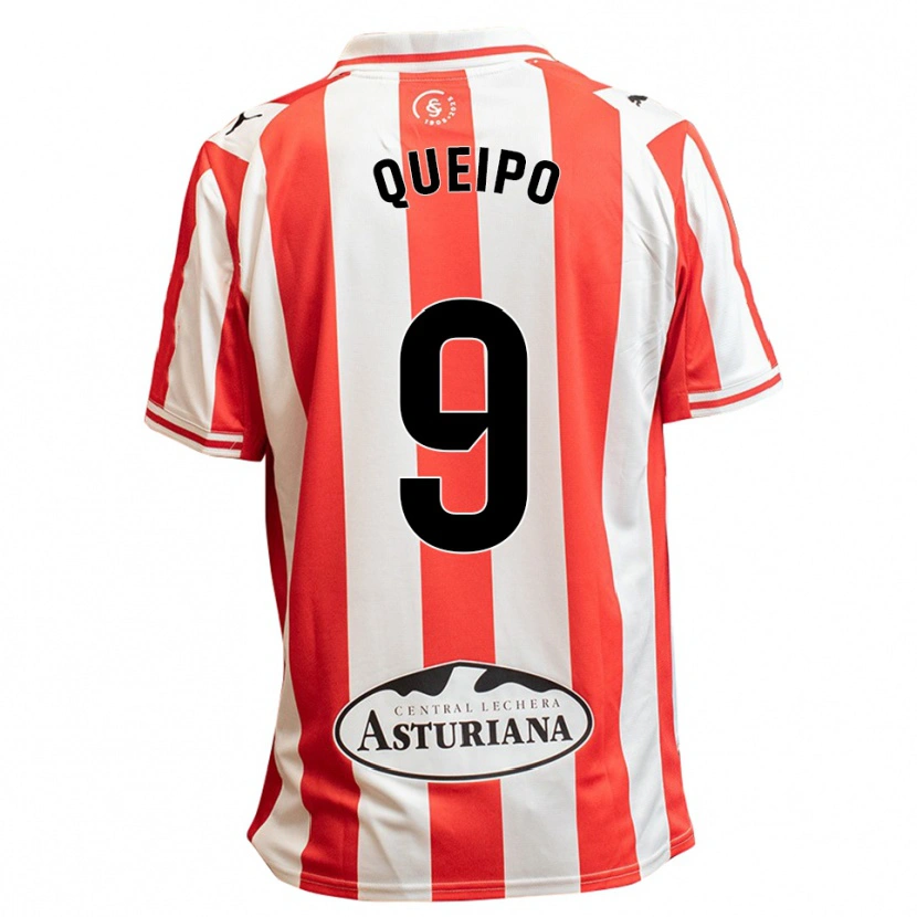 Danxen Mujer Camiseta Dani Queipo #9 Blanco Rojo 1ª Equipación 2025/26 La Camisa México